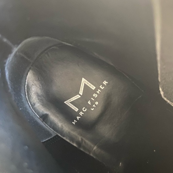 Marc fisher Yale womens black leather pointy ankle boots - Picture 9 of 12